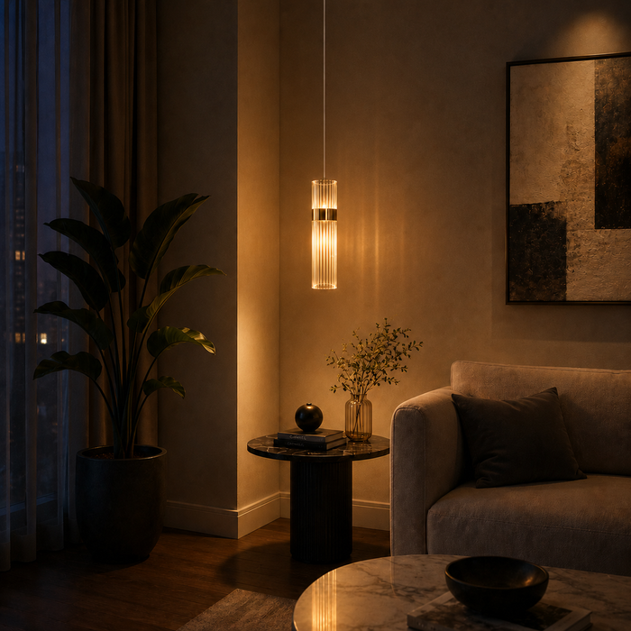 Prisma Fluted Glass Pendant Light