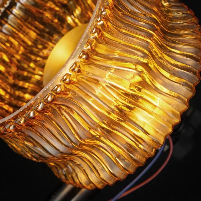 PrismAura Amber Drum Glass Wall Light