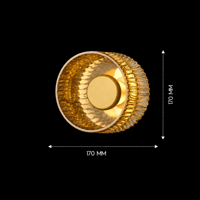 PrismAura Amber Drum Glass Wall Light