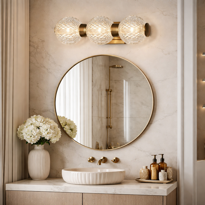 Prismora Trio Glass Globe Wall Light