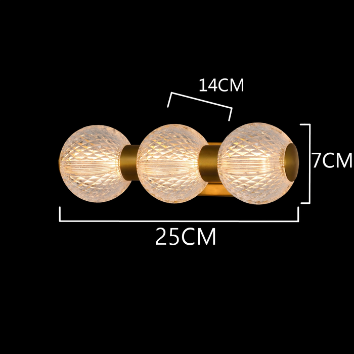 Prismora Trio Glass Globe Wall Light