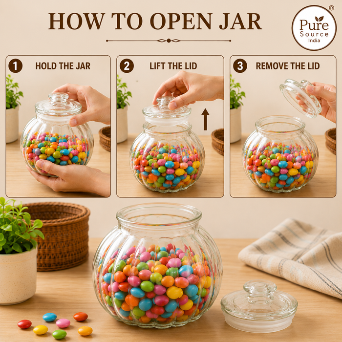 Pure Source India 3Ltr Garlic Airtight Glass Jar,