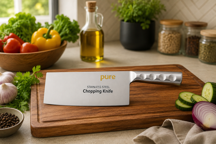 Pure Source India Stainless Steel Chef's Chopper/Knife/Meat Cleaver, Meat Cleaver/Knife, Heavy Duty