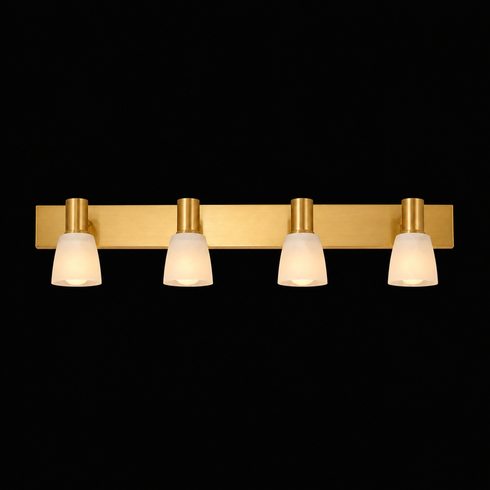 Quartet Glow Brass Bathroom Mirror Wall Light