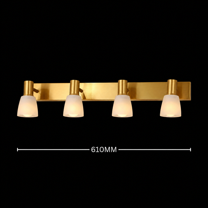 Quartet Glow Brass Bathroom Mirror Wall Light