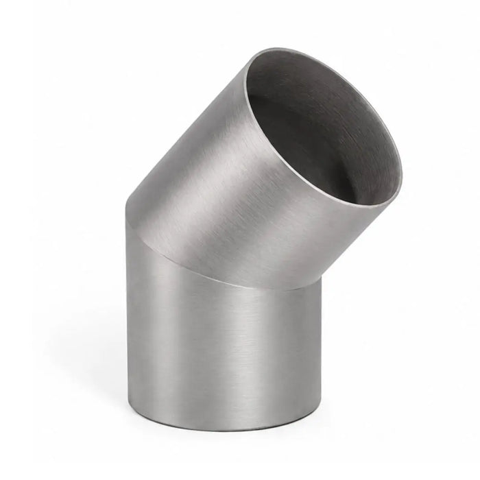 RB73 Quaruba Elbow 45 Degrees Flue Part product detail view - matt stainless steel