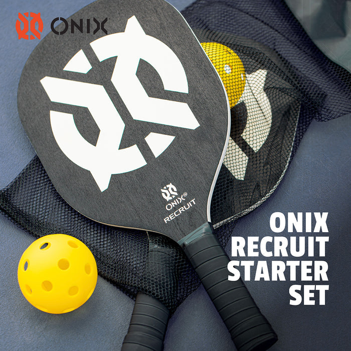 oninx recruit starter pickleball set with paddles and balls included