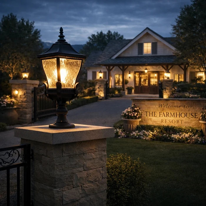 RegalCrown Gate Pillar Lantern Light