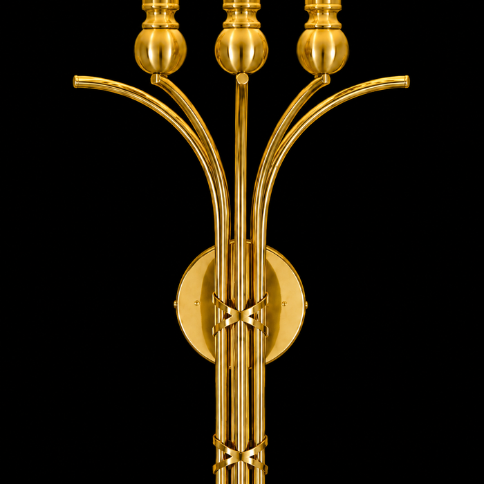 Regalia Brass Fabric Wall Sconce