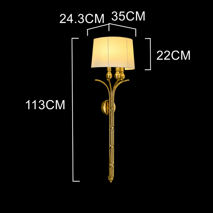 Regalia Brass Fabric Wall Sconce