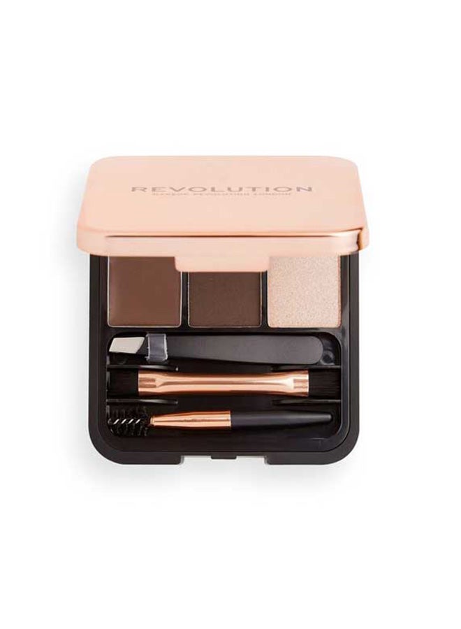 REVOLUTION Brow Sculpt Kit Dark Brown