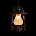 Rustic Bronze Farmhouse Hanging Lantern Light