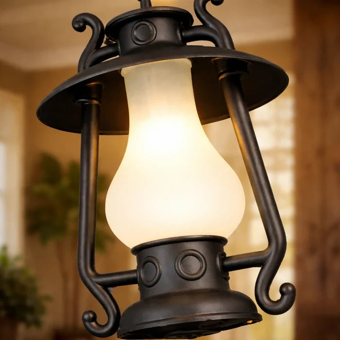 Rustic Bronze Farmhouse Hanging Lantern Light