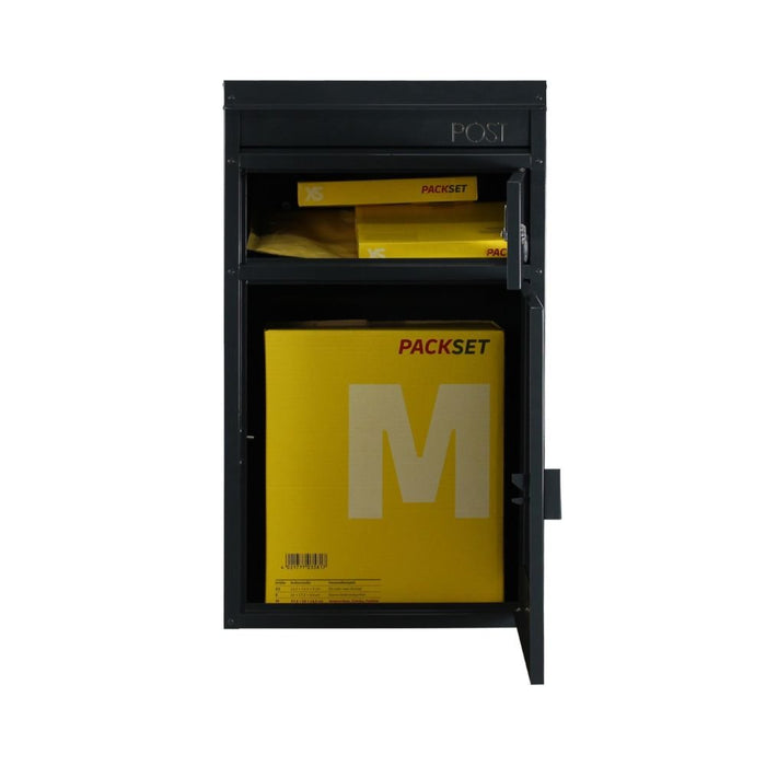 Safepost pakketbrievenbus 45 met plat dak antracietgrijs RAL 7016 - Doika BV - Pakketbrievenbus - Safepost - 7330589002557 - 900255