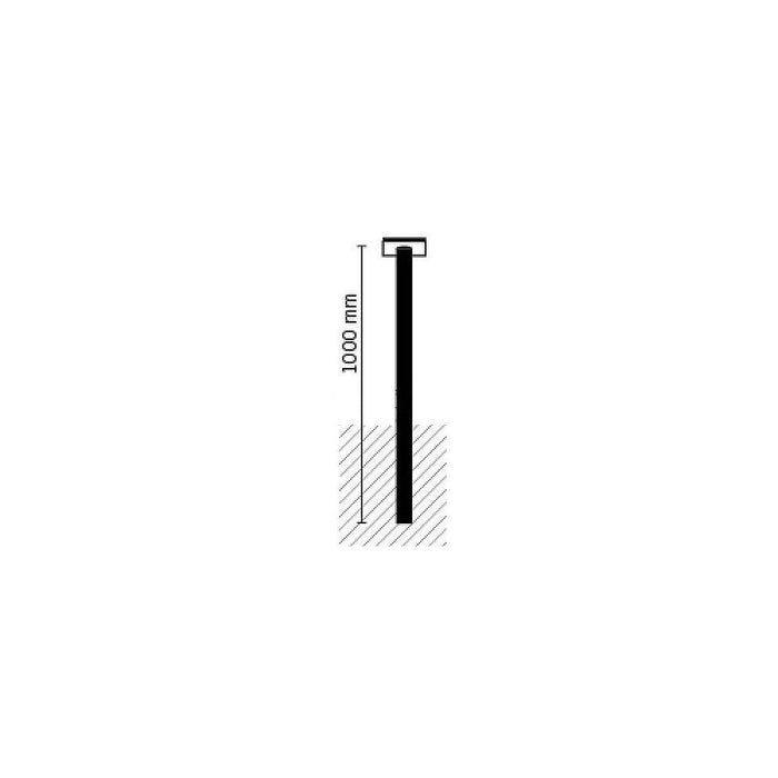 Safepost statief 1000 E In beton gegoten zwart RAL 9005 - Doika BV - Brievenbuspaal - Safepost - 7330589991004 - 99100