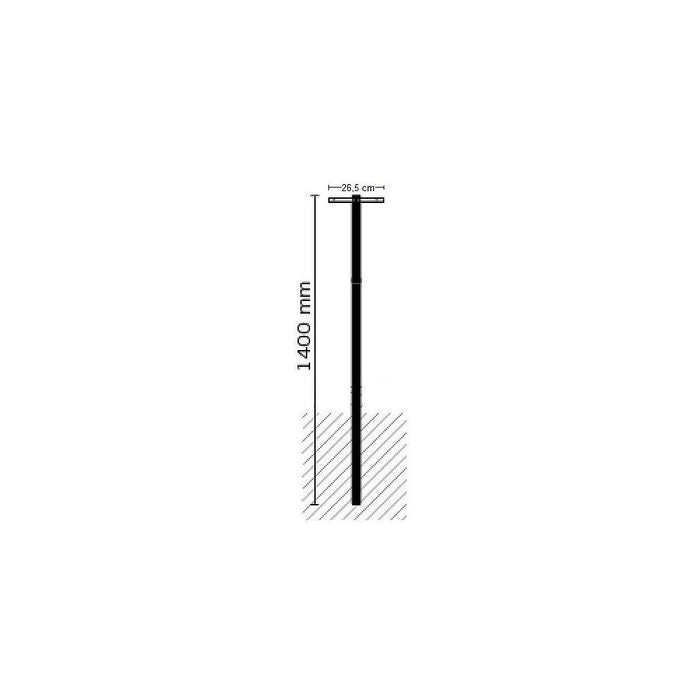 Safepost statief 1400 E In beton gegoten zwart RAL 9005 - Doika BV - Brievenbuspaal - Safepost - 7330589991400 - 99140