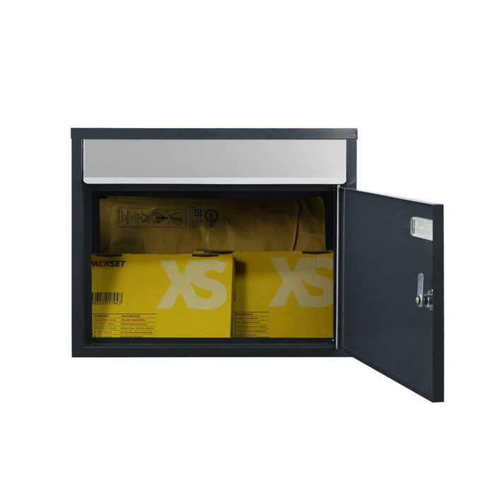 Safepost wandbrievenbus 910 - met comfort diepte 20 cm antracietgrijs RAL 7016 - Einwurf silber RAL 9006 - Doika BV - Brievenbus - Safepost - 7330589910562 - 91056