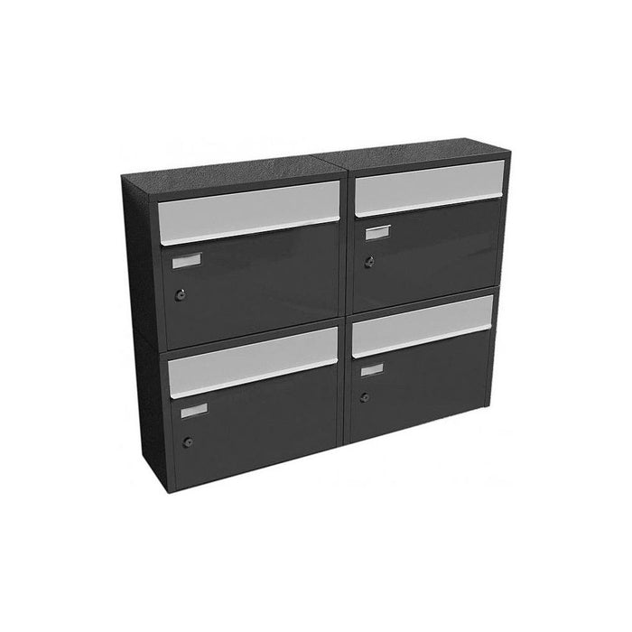 Safepost wandbrievenbus 910 - met comfort diepte 20 cm antracietgrijs RAL 7016 - Einwurf silber RAL 9006 - Doika BV - Brievenbus - Safepost - 7330589910562 - 91056