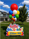 School Yard Sign Balloon Pole