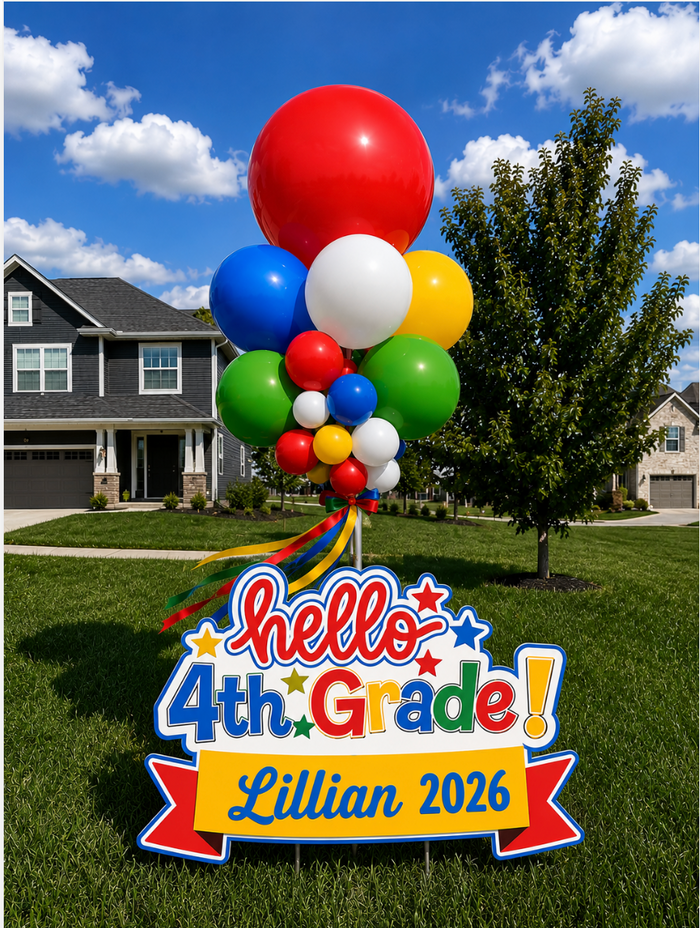 School Yard Sign Balloon Pole