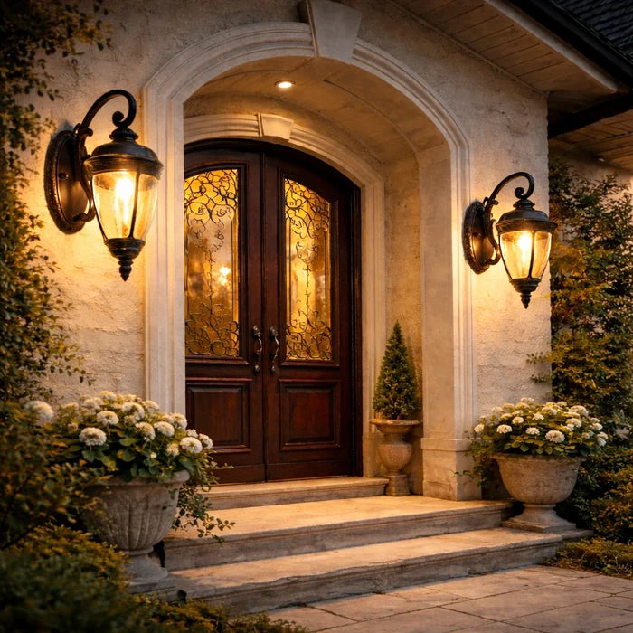 Scroll Arm Outdoor Wall Lantern Light