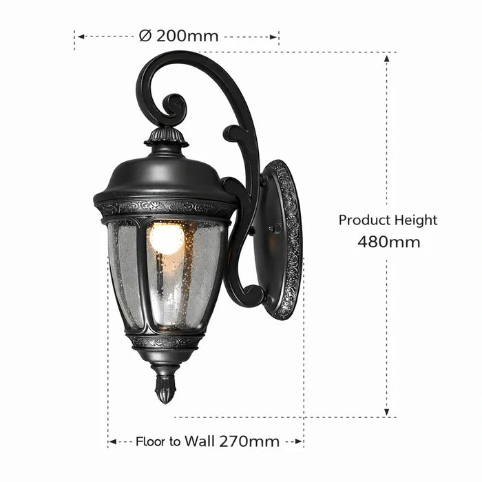 Scroll Arm Outdoor Wall Lantern Light
