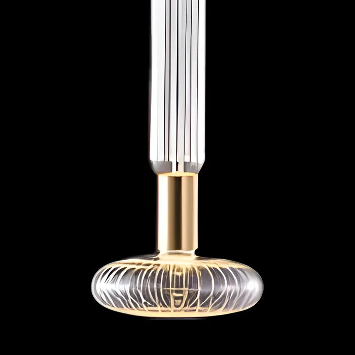 Sculptural Fluted Glass Column Pendant Light