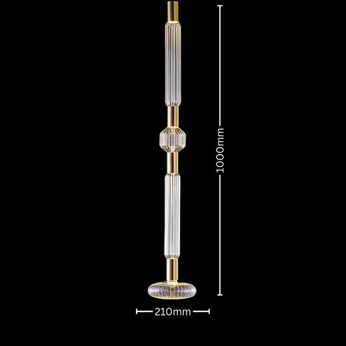 Sculptural Fluted Glass Column Pendant Light