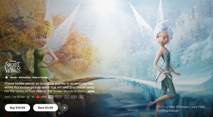 Secret of the Wings HD Digital Code (2012) (Redeems in Movies Anywhere; HDX Vudu Fandango at Home & HD iTunes Apple TV Transfer From Movies Anywhere)
