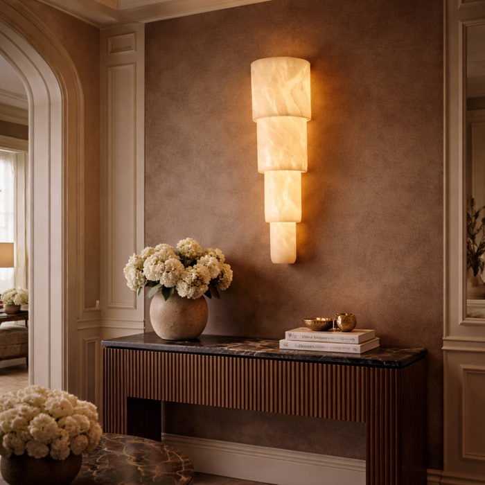 Serapha Tiered Marble Wall Light