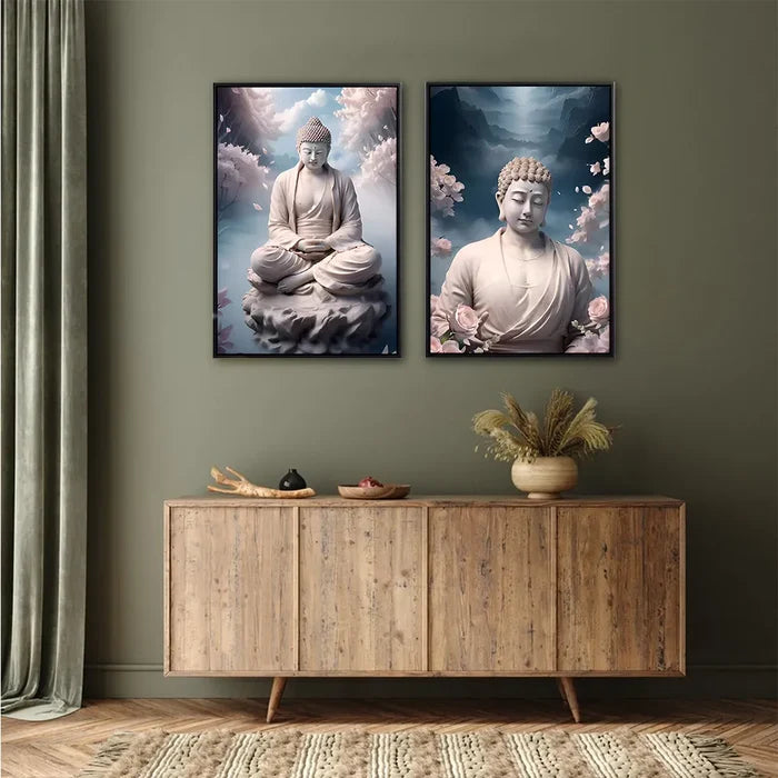 Serene Buddha Meditative Wall Art Set