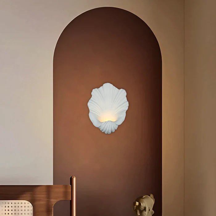 ShellAura White Resin Wall Light