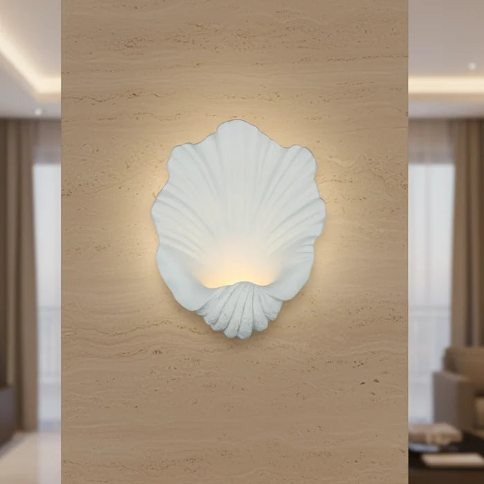 ShellAura White Resin Wall Light