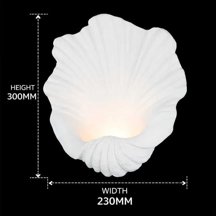 ShellAura White Resin Wall Light