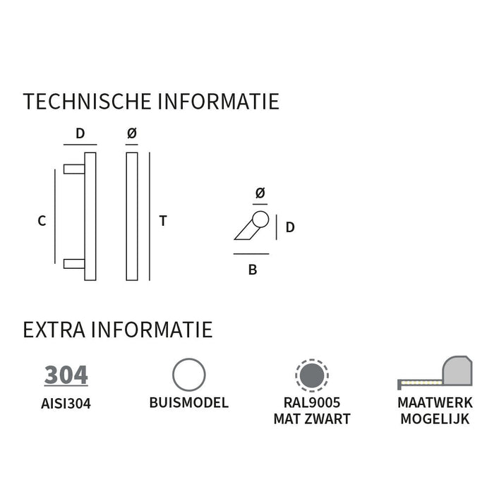 Shuffle Handgreep Frankfurt s 30 x 300 x 460 mm Zwart - Doika - Deurgrepen - Shuffle - 8717727192469 - 62523070