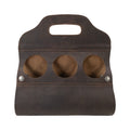 Hide & Drink's Six Bottle Caddy, crafted from Full Grain Leather, showcasing a durable and stylish Beer Holster for Bike. This artisan handmade item reflects Small Batch Production methods and features meticulous hand cut and hand sewn details, perfect for any occasion.