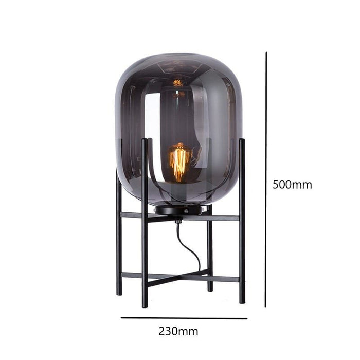 Slate Smoke Glass Table Lamp