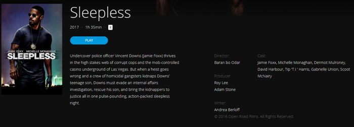 Sleepless iTunes HD Digital Code (Redeems in iTunes; HDX Vudu & HD Google TV Transfer Across Movies Anywhere)
