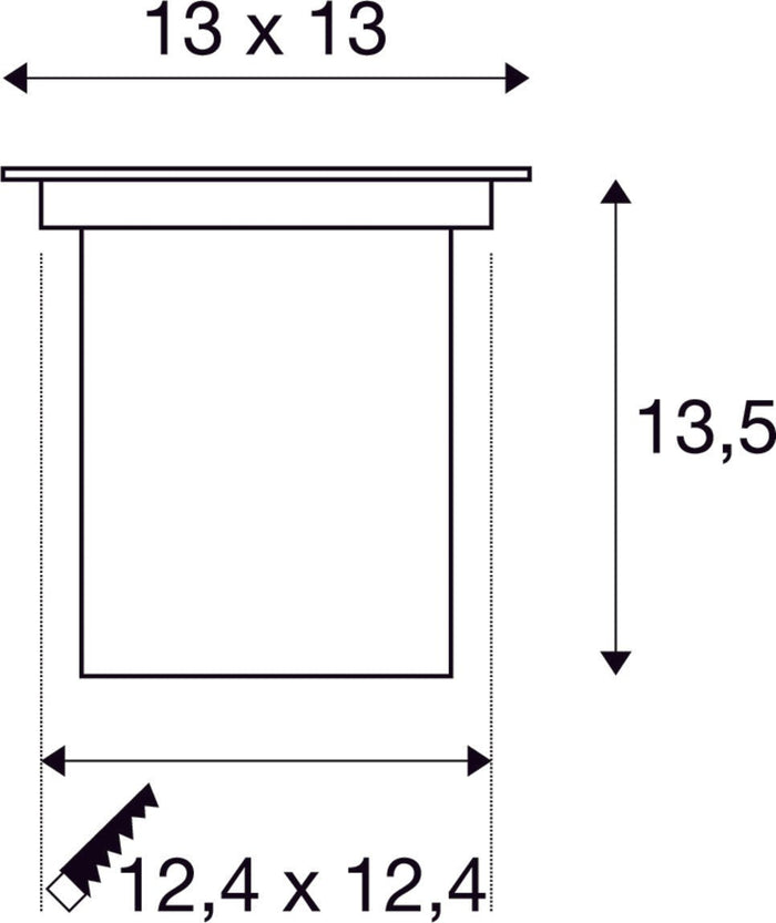 SLV Buitenlamp DASAR® 115 IP67 Roestvrij Staal - 13x13x12 cm - Doika - Buitenverlichting - SLV - 4024163113380 - 229374