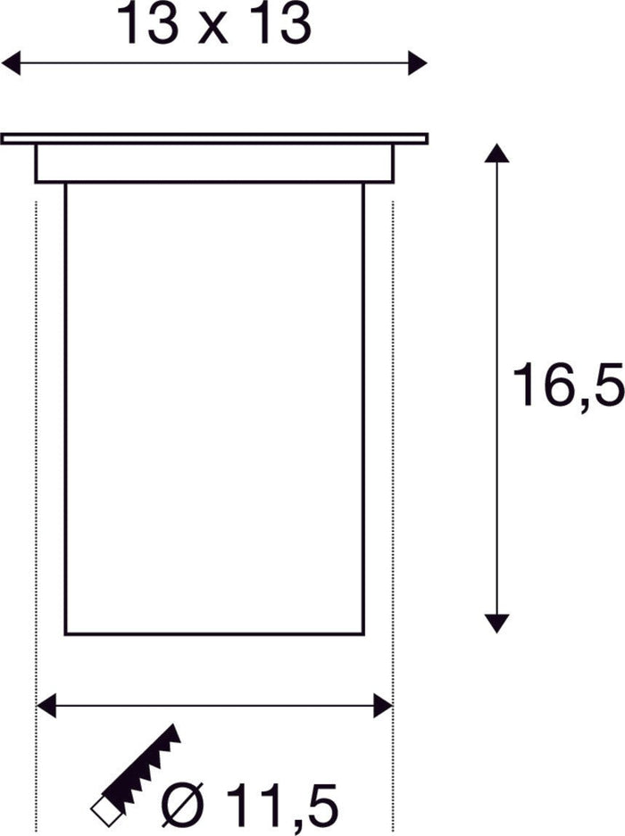 SLV Buitenlamp DASAR® 115 IP67 Roestvrij Staal - 13x13x16 cm - Doika - Buitenverlichting - SLV - 4024163113373 - 229324