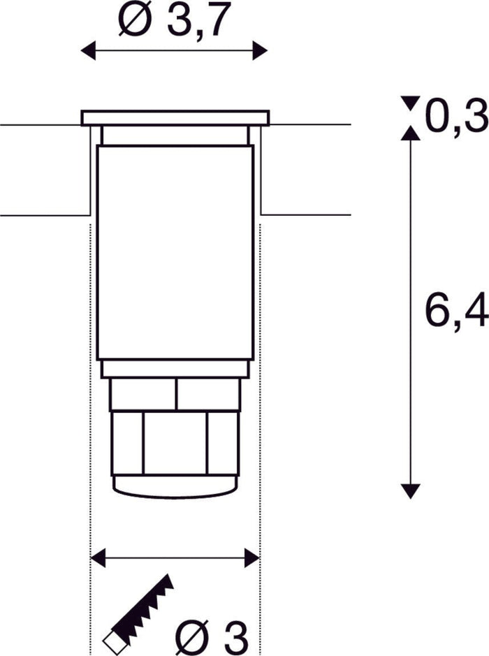 SLV Buitenlamp DASAR® 370 IP67 Roestvrij Staal - Doika - Buitenverlichting - SLV - 4024163158787 - 233540