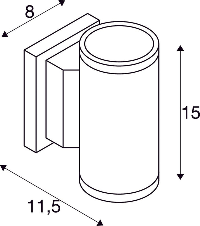 SLV Buitenlamp MYRA UP/DOWN IP55 Grijs - Doika - Buitenverlichting - SLV - 4024163140317 - 233114