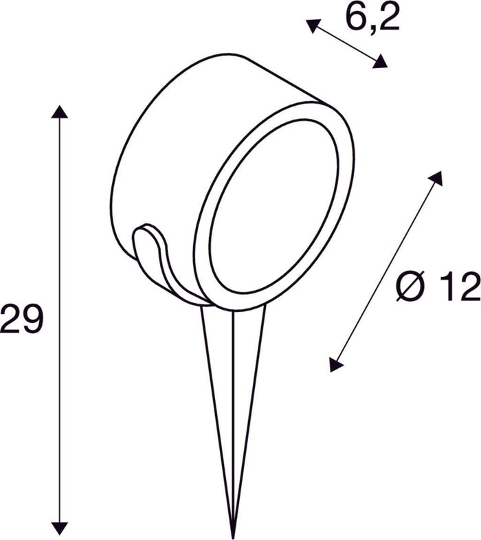 SLV Buitenlamp SITRA 360 SPIKE IP44 Antraciet - 12 cm hoog - Doika - Buitenverlichting - SLV - 4024163134477 - 231525