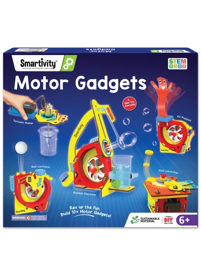 Smartivity Motor Gadgets DIY STEM Educational Toy Kit for Kids Age 6+ | Wooden Learning Toy | Build & Play | Gift for Boys & Girls