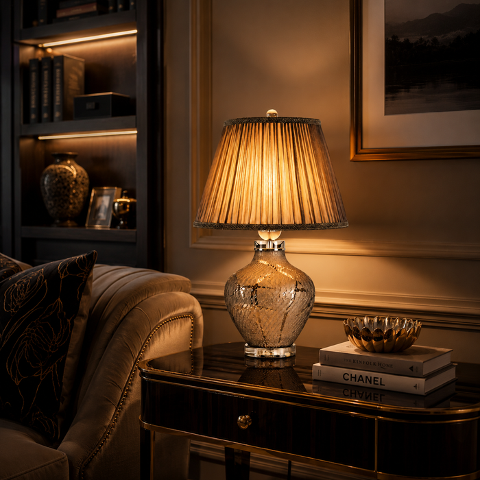 Smokestone Mercury Glass Table Lamp