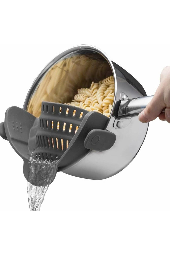 Snap N Strain Pot Strainer and Pasta Strainer - Adjustable Silicone Clip On Strainer f