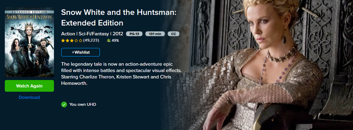Snow White and the Huntsman: Extended Edition iTunes 4K Digital Code (Redeems in iTunes; UHD Vudu & 4K Google TV Transfer Across Movies Anywhere)