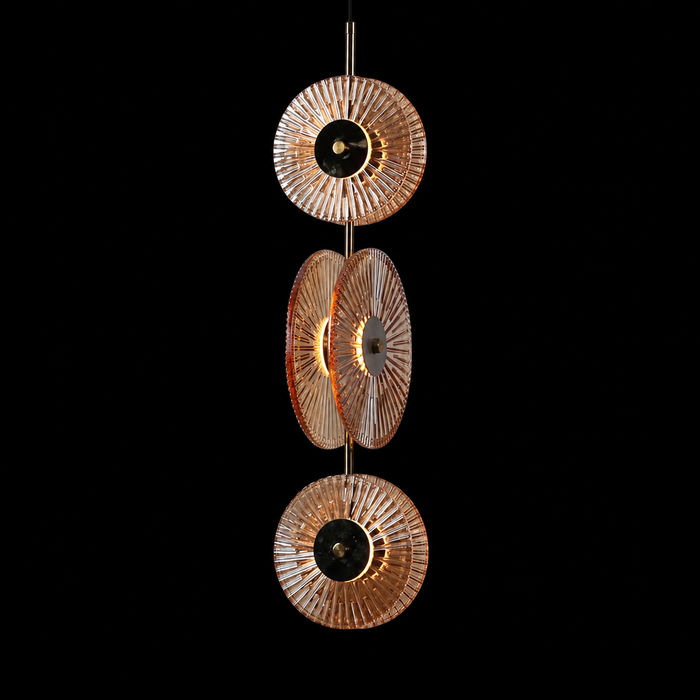 Solar Disc- Modern Fluted Glass Pendant Light