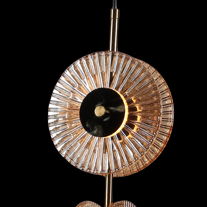 Solar Disc- Modern Fluted Glass Pendant Light