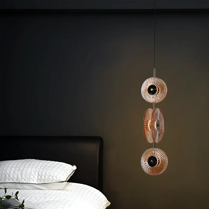 Solar Disc- Modern Fluted Glass Pendant Light